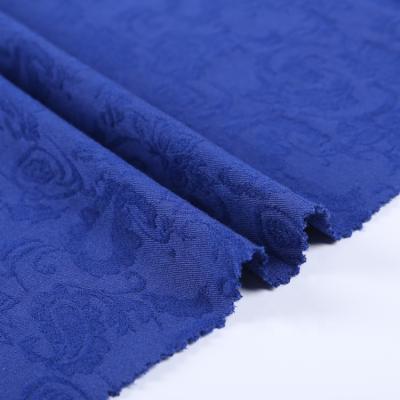 China Stretch 10s R/N/SP 250GSM blue stretch plain dye jacquard grosgrain woven fabric for apparel for sale