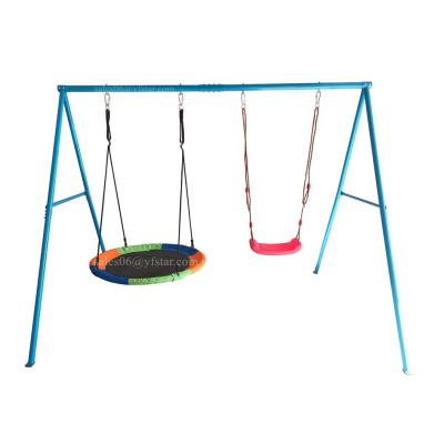 China Indoor Kids & Outdoor Swing Game Set Outdoor/Indoor Playground Kids Swing Game Set A Frame Steel Structure Swing Set For Kids Easy Installation for sale