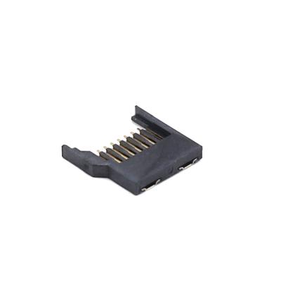 China Hot Selling LCP Black Good Quality Tf Card Connector UL94V-0 8 Pin Female Smt Type With Plastic Holder for sale