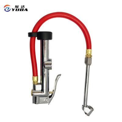 China mental dual head with mental air release valve air chuck tire inflaror gauge for truck for sale