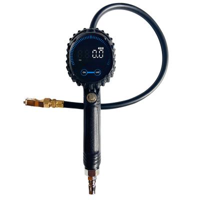 China Digital Tire Inflator/Tire Pressure Gauge Tire Inflator 5-200psi Deflator Manufacture With Brass Air Chuck For Truck Repair Tool for sale