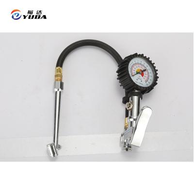 China Metal Tire Air Pressure Gauge Metal Body Dial Tire Inflator for sale