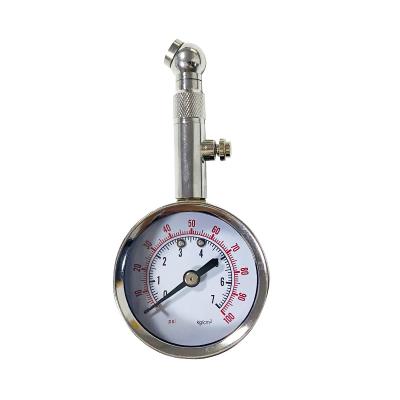 China Heavy Duty Metal Tire Pressure Gauge with Brass Chuck With Rapid Deflate Function for sale