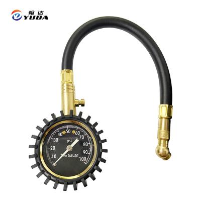 China Mini Portable Metal Tire Air Pressure Gauge Metal Body Dial Tire Gauge for sale