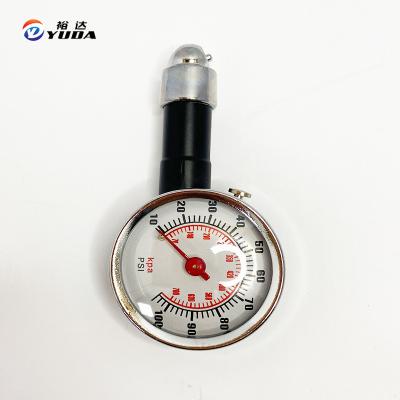 China black various DIAL mental zinc tire pressure gauges /bicycle tire pressure gauge 10*5*2cm for sale