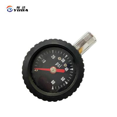 China Hot Sale Manufacturer Dial Metal Tire Brass Rubber Gauge With Rubber Protect Pressure 0-100psi Gauge For Car Or Truck for sale