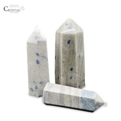 China People Art Wholesale Home Decoration Natural polished Crystal Bigger Point K2 Crystal Wand Healing Stone From Donghai blue for sale