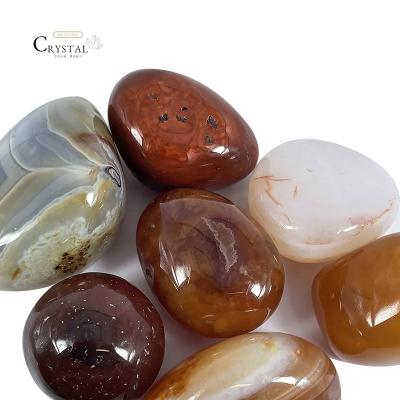 China Wholesale Natural Polished Europe Crystal Healing Stone Sakura Agate Tumbled Stone for sale