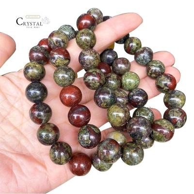 China CLASSIC 6mm 8mm 10mm 12mm Round Stone Natural Dragon Blood Stone Quartz Bead Fashion Healing Bracelet for sale