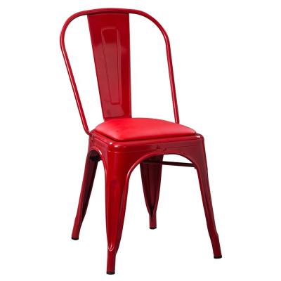 China Factory Price Dining CafeIndustrial Chair Tolixs Industrial Rustic Bar Vintage Leather Stacking Chair French Metal Red Bistros for sale