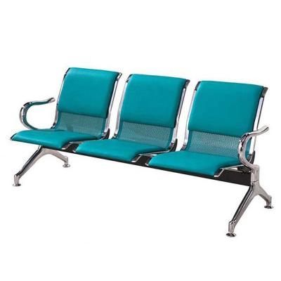 China Cheap 3 Seater Chair Prices Modern PU Foam Green Metal Office Desk Airport Chair Airport Chair Bus Station Bank Waiting Chair Rest Bench for sale