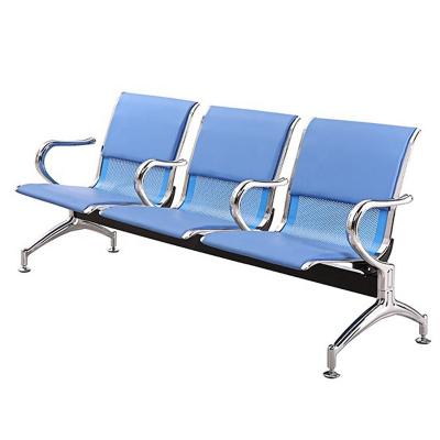 China Modern Waiting 3-Seater Chair With PU Padded Chair Hospital Cheap Public Garden Reception Lounge Bench Rest Seating for sale