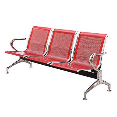 China Triangle Modern Strip 3 Seat Waiting Chair For Bank Bus Stand Red Chair For Airport Hospital Patient Metal Row Chair Cheap Steel Seating for sale