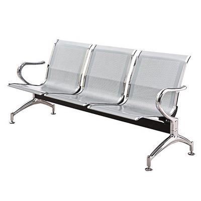 China Clinic Modern Patient 3 Seater Hospital Chair Sliver Color Airport Bank Chair Bus Station Stainless Steel Row Waiting Chair for sale