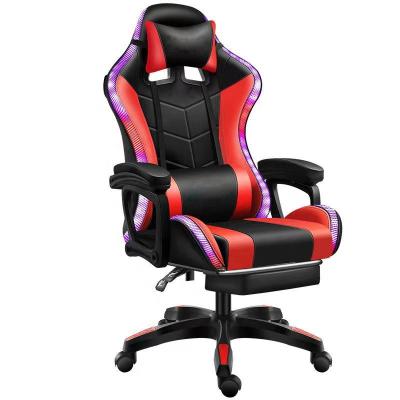 China Large RGB (Height)Adjustable Commercial Red Gaming Chair For High Back Work Office Runner Gamer Passionate Chair With Vibration Massage Speaker for sale