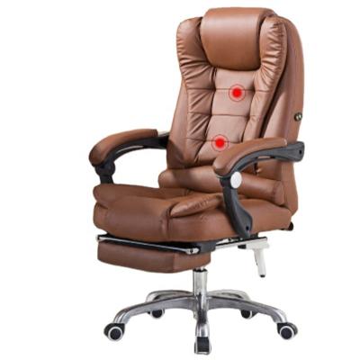 China (Size)Adjustable Rolling Computer Task Massage Home Office Chair For Adults Brown Swivel Executive Ergonomic Recliner Office Chair With 7 Vibration for sale