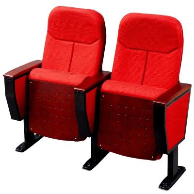 China Cheap Modern Cinema Movie Theater Chair Chart Cup Holder Amphitheater Seating Chair With Sponge Cushion Wooden Meeting Chair Mechanism for sale