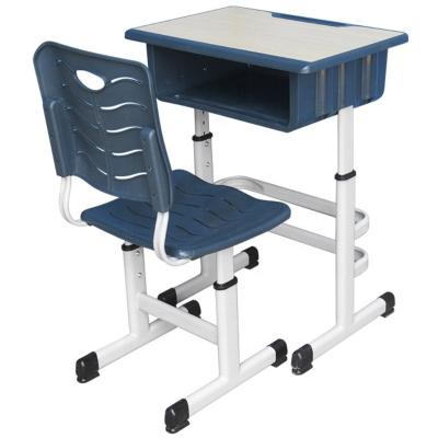 China Modern Blue Plastic School Kids Adjustable Study Table And Chair Set For Student for sale