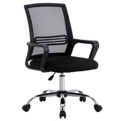 China Low Price (Size) Adjustable Black Mesh Clerk Office Chair Swivel Imported Swivel Chair With Back Middle Furniture Factory Office Direct Supply for sale