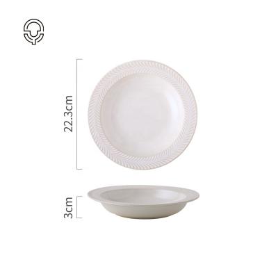 China Korea Style Disposable Dinnerware Set White Simple Dishes Porcelain Dinnerware Sets for sale