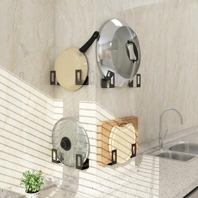 China Modern Kitchen Cookware Stainless Steel Wall Cup Storage Cup Holder Pot Lid Holder Basin Rack for sale