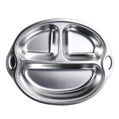 China America Sustainable Tableware Cartoon Stainless Steel Baby Food Creative Animal Kids Breakfast Tray Plates for sale