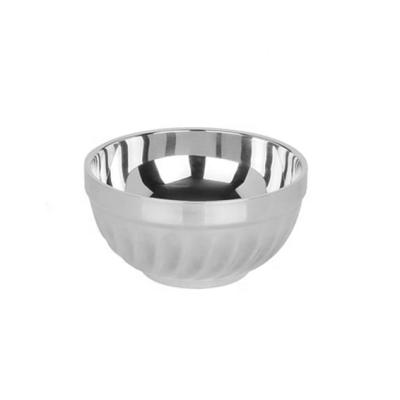 China Durable Unique Design Double Layers Thicken Unbreakable Stainless Steel Heat Insulation Children Soup Bowl for sale