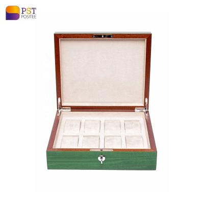 China Custom Made High End Logo Luxury Watch Packaging Box Wooden Green Watch Box ABS Factory Supply for sale