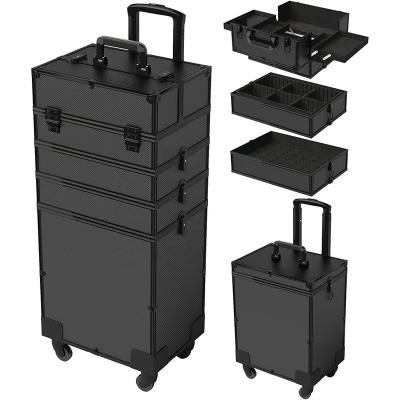 China Professional Trolley Case Trolley Case Trolley Fashion Makeup Trolley Make Up Artist Hairdresser Cosmetic Case for sale