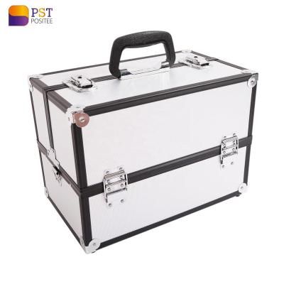 China Fashion Professional Beauty Makeup Case Storage Travel Box Aluminum Rolling Empty Cosmetic Case for sale