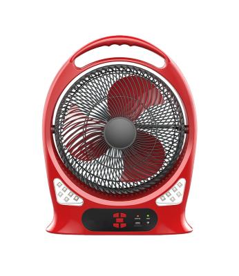 China Night Light 12 Inch Rechargeable Emergency AC/DC Box Fan With ETL Certificate for sale