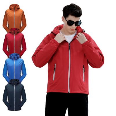 China Waterproof Mens Anorak Fleece Jacket Outwear Custom LOGO Zip Up SoftShell Winter Jacket for sale