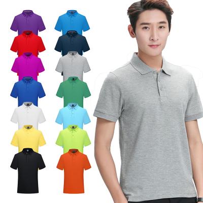 China OEM LOGO Printed Blank Men Summer Clothing T-shirt Breathable Polo Short Sleeve Cotton Polo T-shirt Custom Made for sale