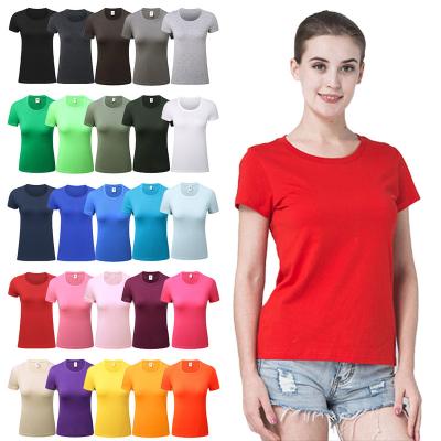 China OEM Breathable White Plus Size Women's T-shirts Embroidered Logo Printed Womens Cotton 100% Custom T-Shirt for sale