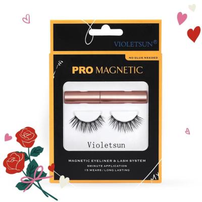 China Wholesale Top Quality Quick-drying Violetsun 3D Factory Price Good Silk Magnetic Eyelashes for sale