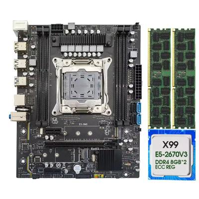 China 16G DDR4 RECC RAM 2133Mhz LGA 1151 X99 Tarjeta base con Xeon E5 2670V3 CPU M.2 NVME Puertos USB 3.0 en venta