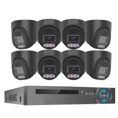 China Customizable 8 Channel 8MP 4K Red and Blue Light Alarm Outdoor Home PoE NVR Kit Cctv Ip Cameras for sale