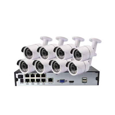 China Customized Size H.265 P2P 8Ch Night Vision IP Camera POE NVR Kit CCTV Security System for sale