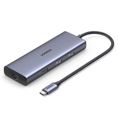 China Hub USB C con 4k / HDMI, Adaptador USB C a Ethernet 9-en-1, Estación de acoplamiento USB-A 3.0 de 5 Gbps, PD 60W de carga, lector de tarjetas SD en venta