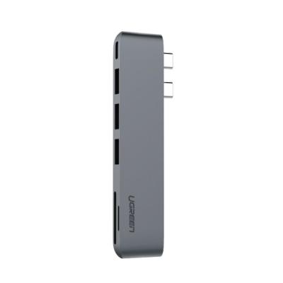 Китай USB C адаптер для MacBook Thunderbolt 3 Hub с 3 USB 3.0 100W USB C питание Micro SD SD Card Reader продается