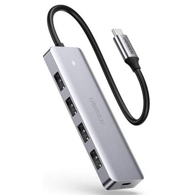 Cina USB C Hub 4 porte, USB C a USB Hub con 4 USB 3.0Splitter USB C alimentato per laptop in vendita