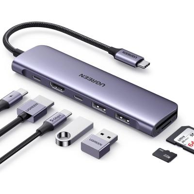 中国 1071 USB C ハブ ラップトップ 7 in 1 USB C ドングル 4K-HDMI, 100W PD充電, USB-C & 2 USB-A 5Gbps データポート, SD/TF 販売のため