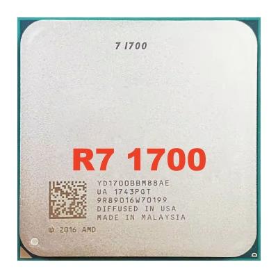 China R7 1700 processor cpu 3.0GHz 8Core 16Thread 65W YD1700BBM88AE CPU Socket AM4 used R7 1700 processor cpu for desktop motherboard for sale