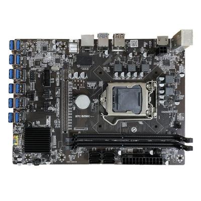 China B250C personalizado placa-mãe 12 gpu preço barato caixa de placa-mãe B250C placa-mãe clássica 12 cartão SATA à venda