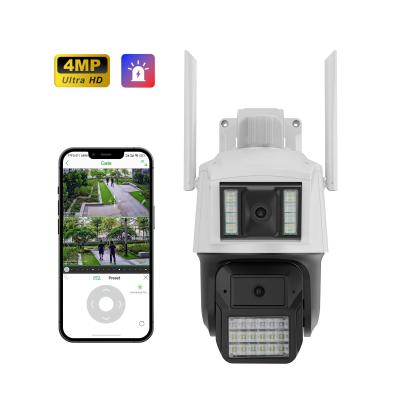 China Outdoor Dual Lens AI Wireless Ip Dome Camera HD Cctv Wifi Dual Light Camera Smart Dual-Way Audio PTZ Câmera de Segurança à venda