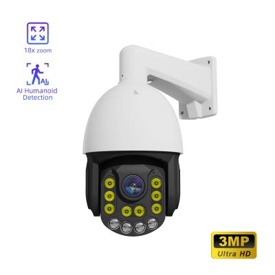 China Audible Alarm Outdoor Waterproof Wired Ptz Intelligent Poe Ai Smart Colorful Night Camera IP CCTV Camera for sale