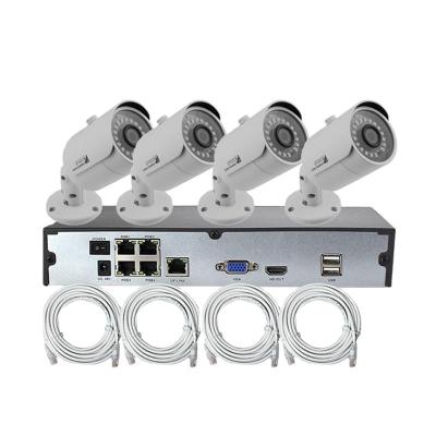 China 2MP Home Gebruik Bedraad Bullet POE IP Camera Hotselling Goedkope Bewaking Security Camera NVR Kits 1080P Te koop