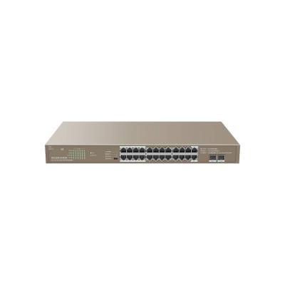 Cina Tenda Gigabit POE Switch TEG1126P-24-410W 24GE 2SFP Ethernet Switch con 24-Port PoE Capacità 48G 440.0mm*284.0mm*44.0mm in vendita