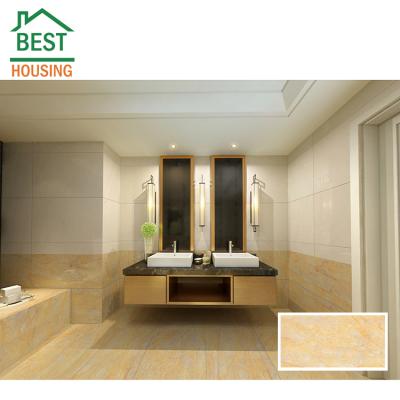 China Modern 600x1200 Polished Porcelain Floor Tile Glazed Marble Gold Interior Bathroom Wall Tile for sale