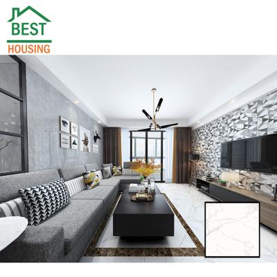 China Modern Super Glossy Natural Marble Glazed Dining Room Wall Ceramic Tile Porcelain Floor Tile for sale